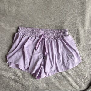 Women's Lavender Athletic Shorts with built in shorts underneath size medium